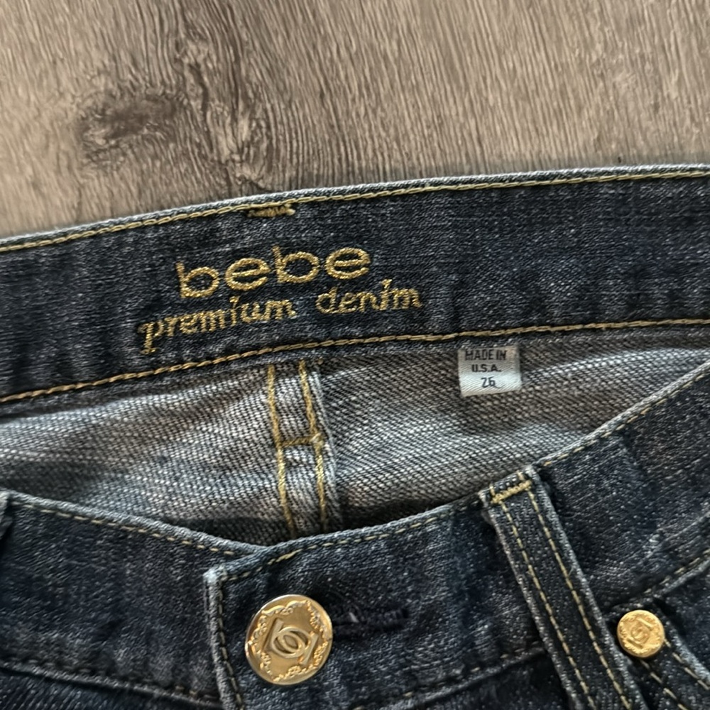 Y2K Bebe jeans size 26 Carmen rivet low rise - Picture 5 of 6